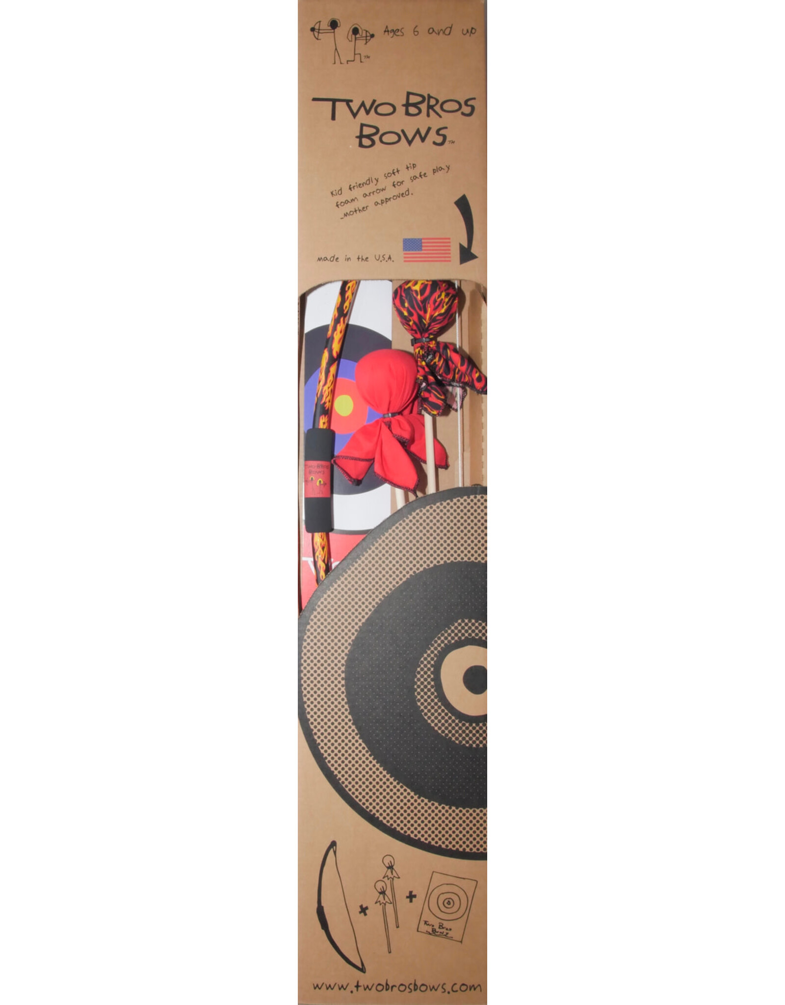 Two Bros Bows Flame Bow, 2 Flame Arrows and Small Bullseye