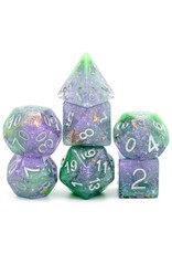 Foam Brain Games Green and Purple Seabed Treasure Poly 7 Dice Set