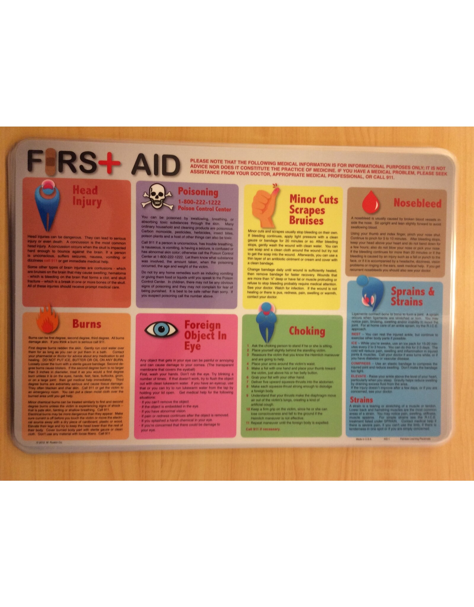 Painless Learning Products First Aid Learning Mat