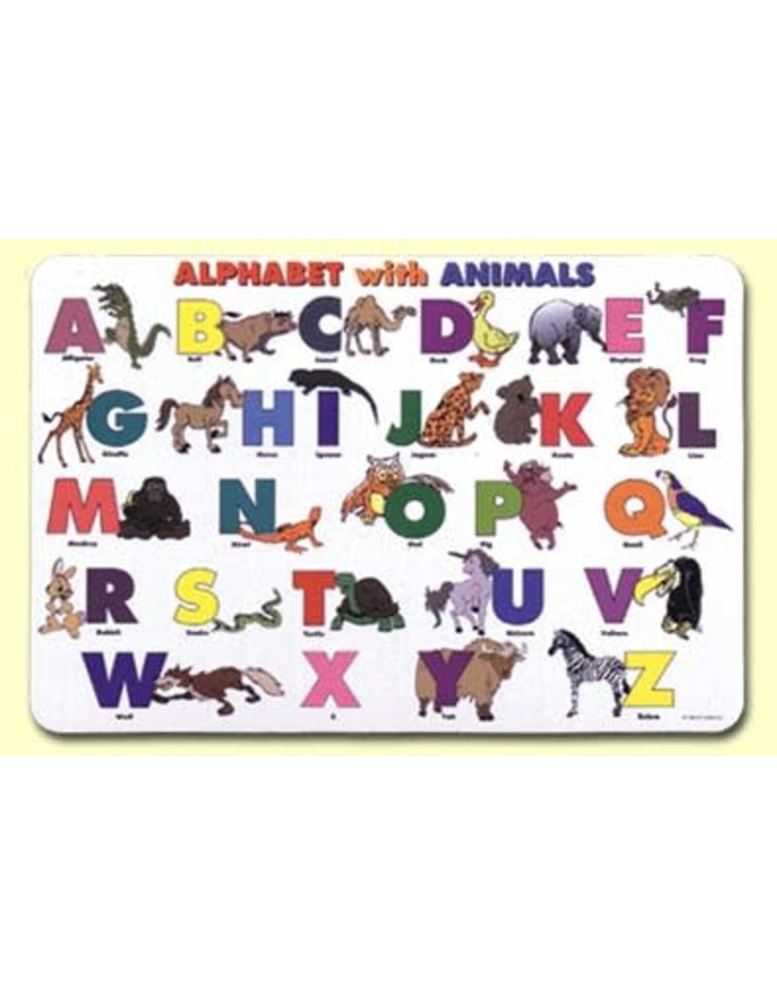 Painless Learning Products Alphabet with Animals  Learning Mat