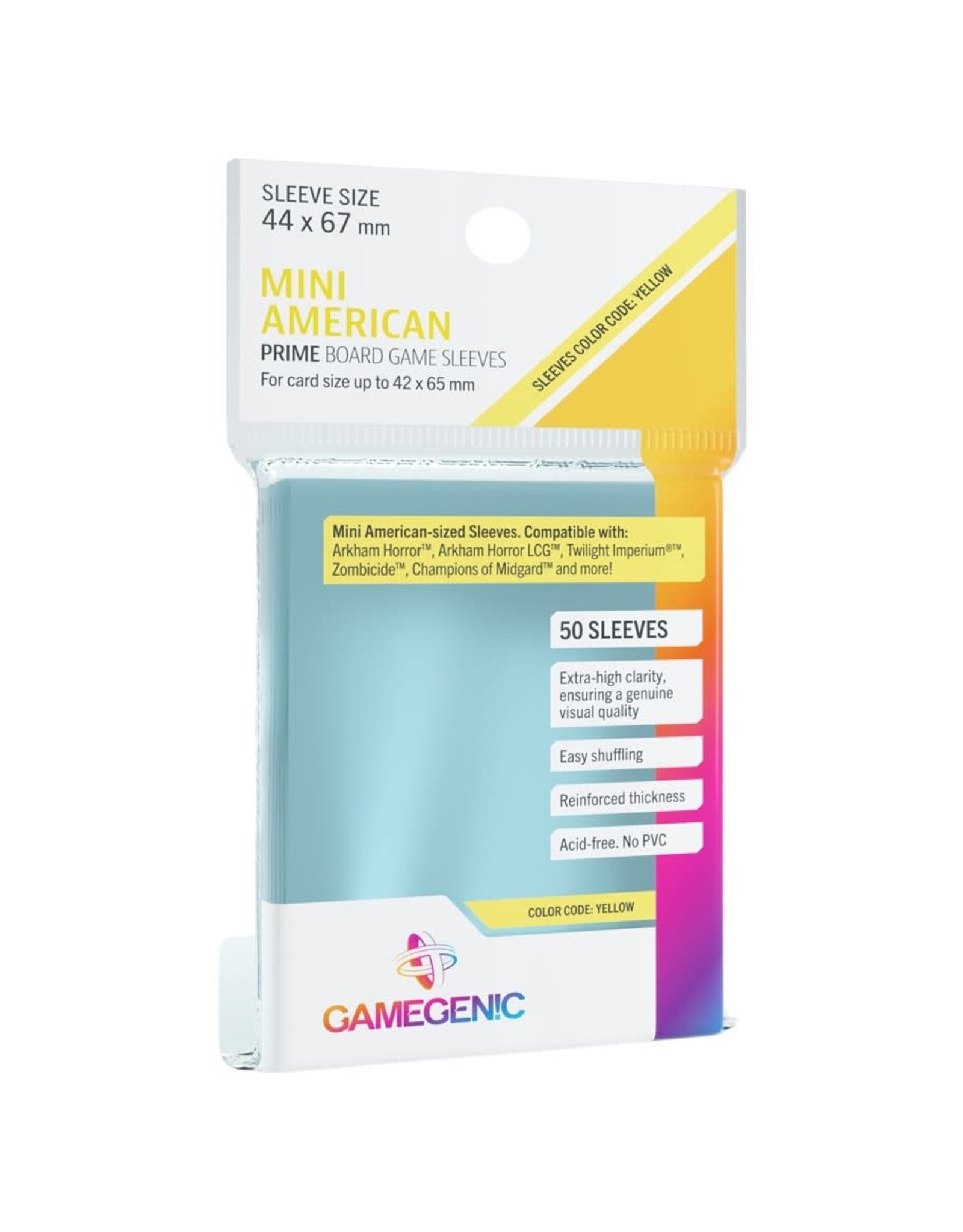 Gamegenic Card Sleeves: Prime Mini American-Sized  Yellow (50)