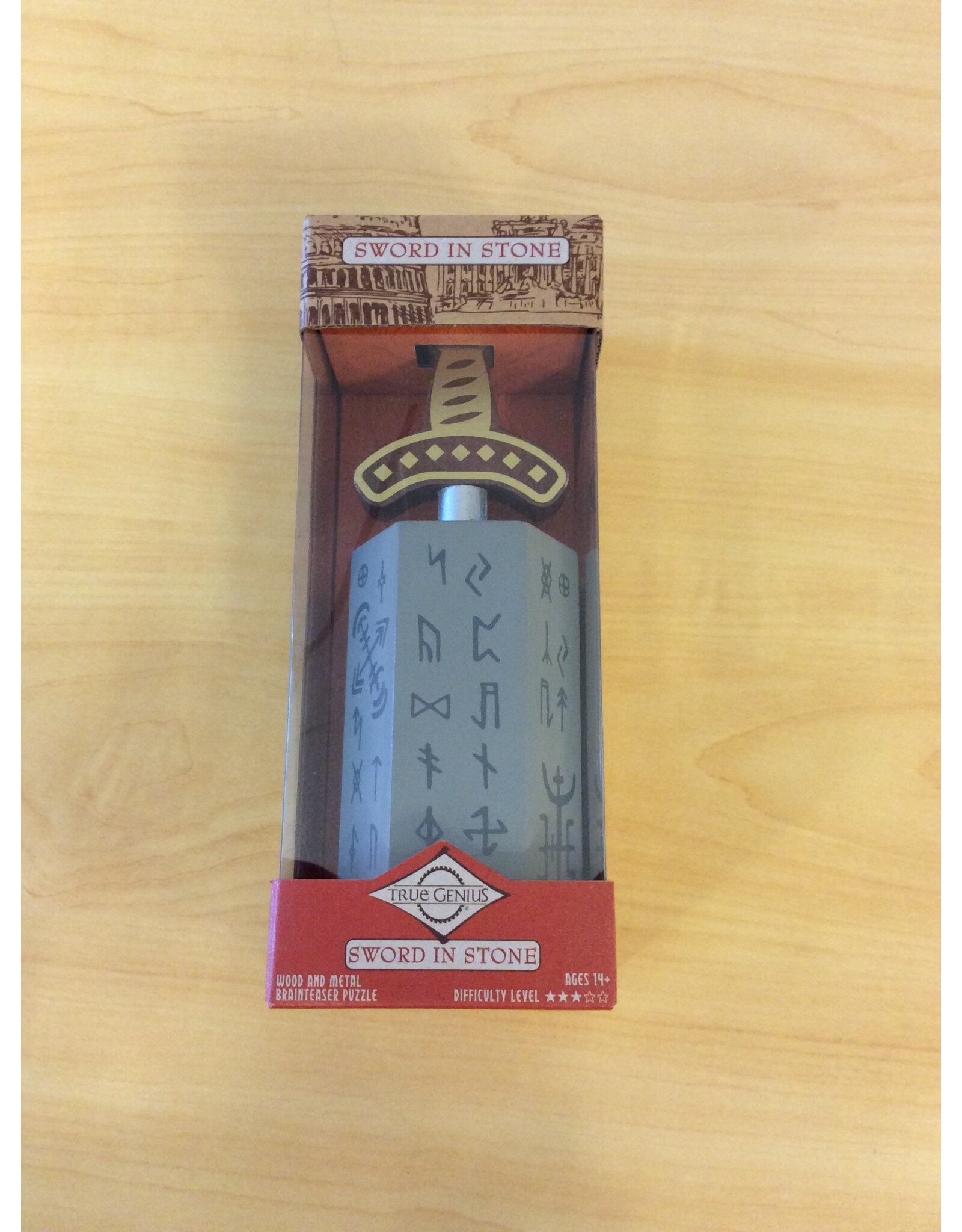 True Genius Sword in Stone Wooden Puzzle