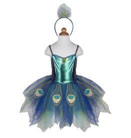 Great Pretenders Pretty Peacock Dress & Headband, Size 5-6