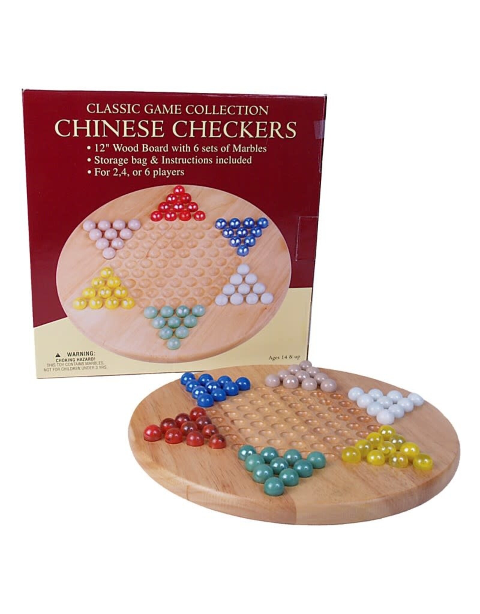 John Hansen Wooden Chinese Checkers with Marbles