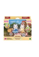 Epoch Everlasting Playthings Calico Critters Tandem Cycling Set - Husky Siblings