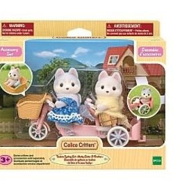 Epoch Everlasting Playthings Calico Critters Tandem Cycling Set - Husky Siblings