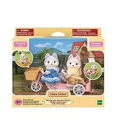 Epoch Everlasting Playthings Calico Critters Tandem Cycling Set - Husky Siblings