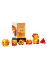 Chessex Red-Yellow/gold Gemini Poly 7 Dice Set