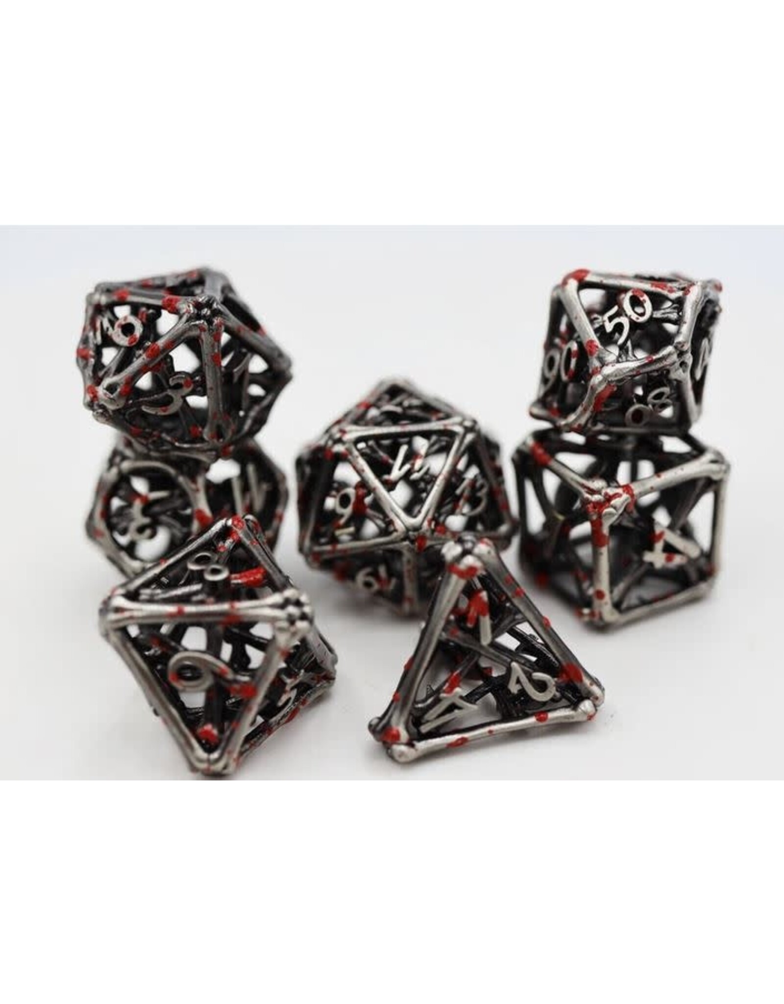 Foam Brain Games Hollow Vampire Bones Poly 7 Metal Dice Set