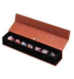 Foam Brain Games Magnetic Dice Vault Brown Leatherette