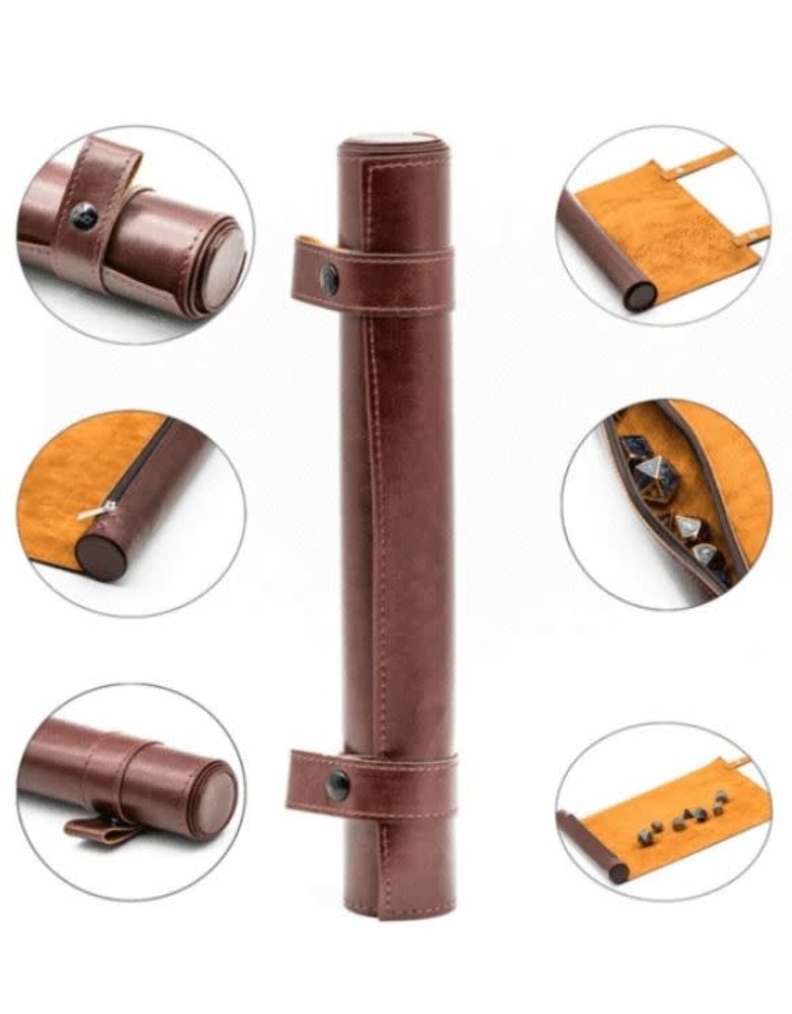 Foam Brain Games Red Roll Up Leatherette Dice Mat