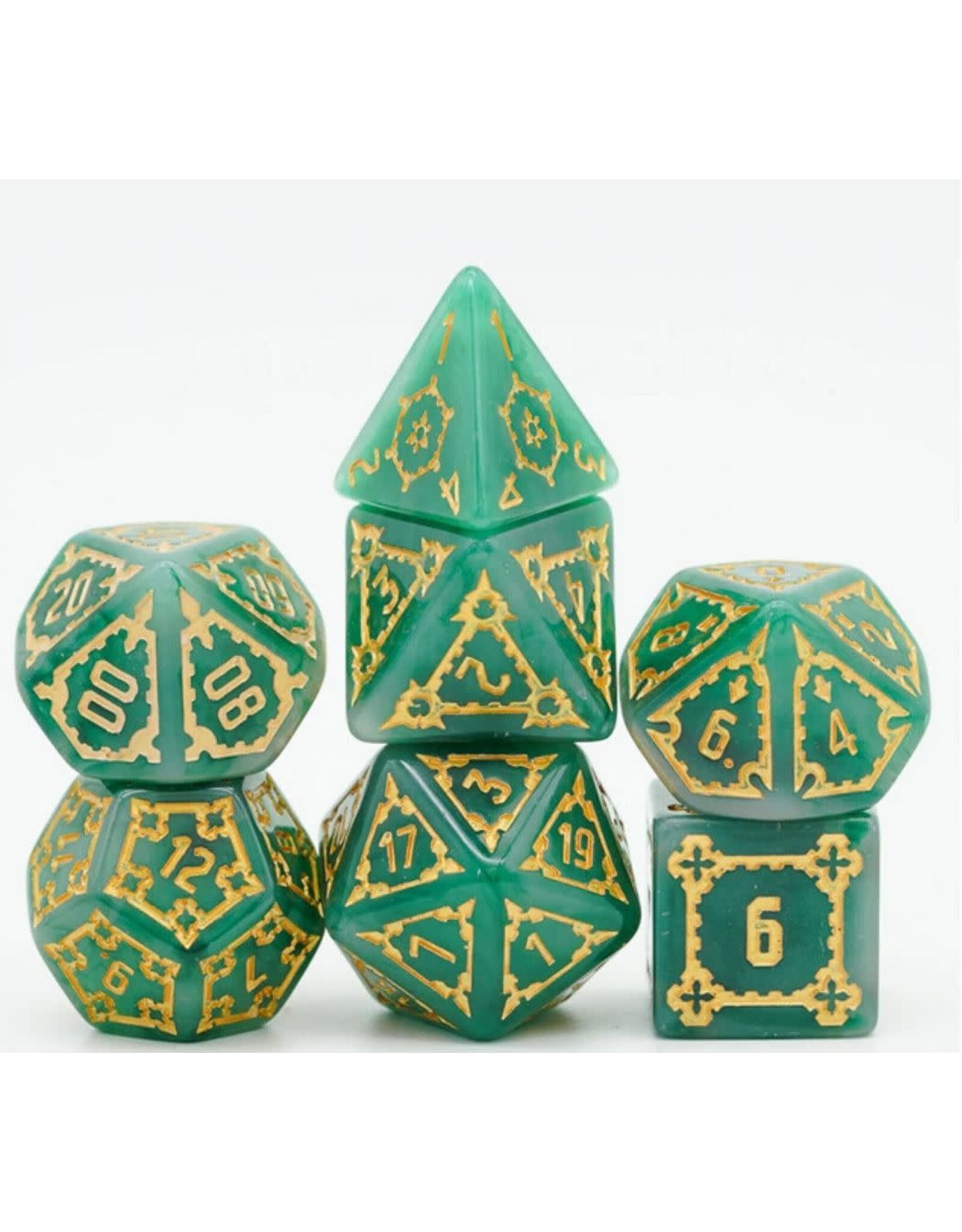 Foam Brain Games Huge Green Castle Poly 7 Dice Set