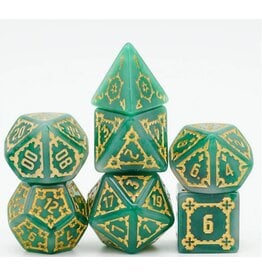 Foam Brain Games Huge Green Castle Poly 7 Dice Set