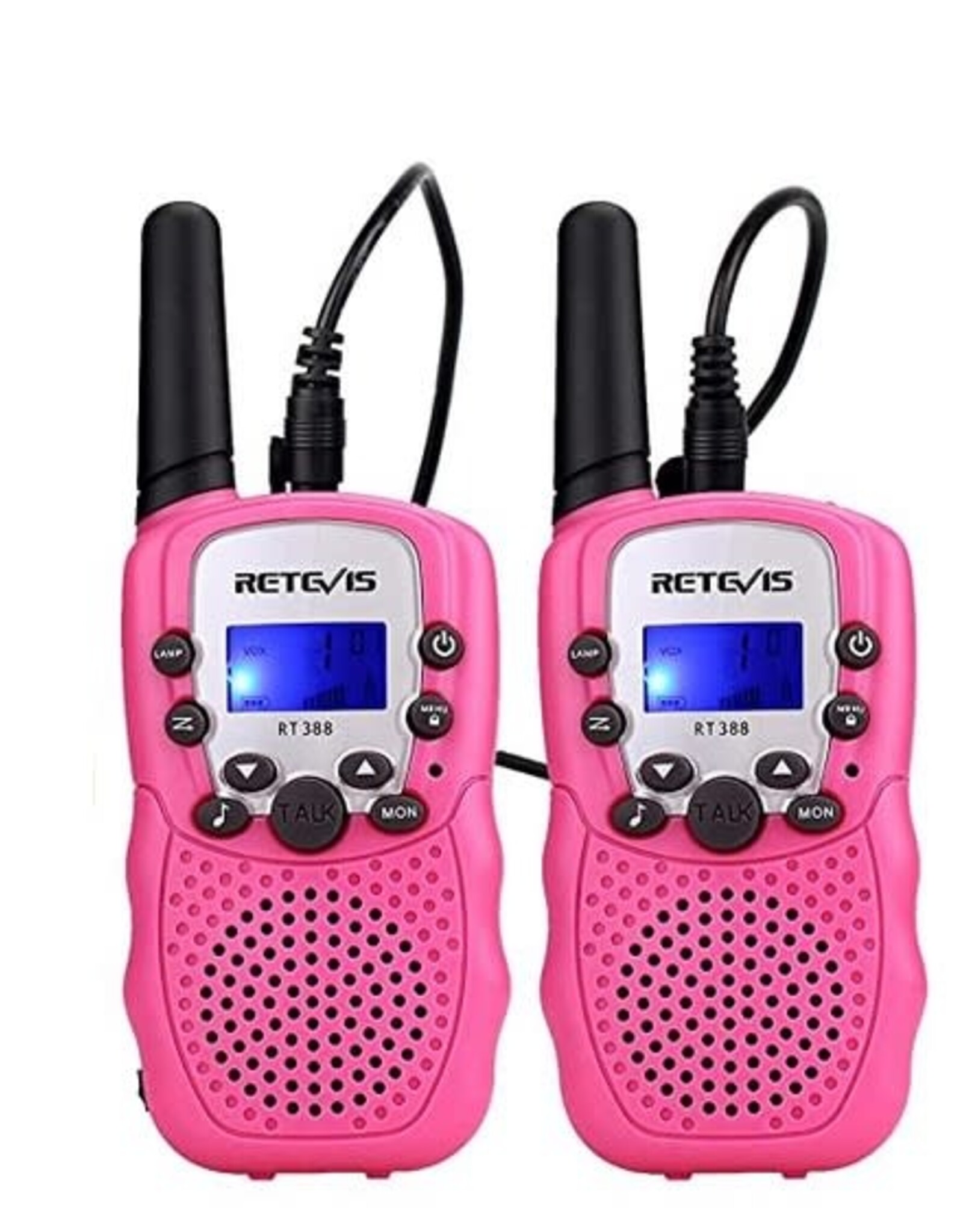 US Toy co Retevis RT388 2pc Kid's Walkie Talkie with Flashlight- Pink