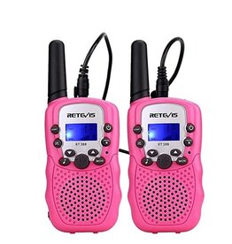 US Toy co Retevis RT388 2pc Kid's Walkie Talkie with Flashlight- Pink