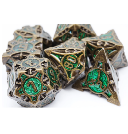 Foam Brain Games Ancient Forest Arrow Poly 7 Metal Dice Set