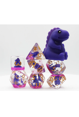 Foam Brain Games Purple T-Rex Poly 7 Dice Set
