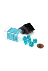 Chessex Translucent Teal/white Mini-Poly 7 Dice Set