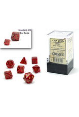 Chessex Glitter Ruby red/gold Mini-Poly 7 Dice Set