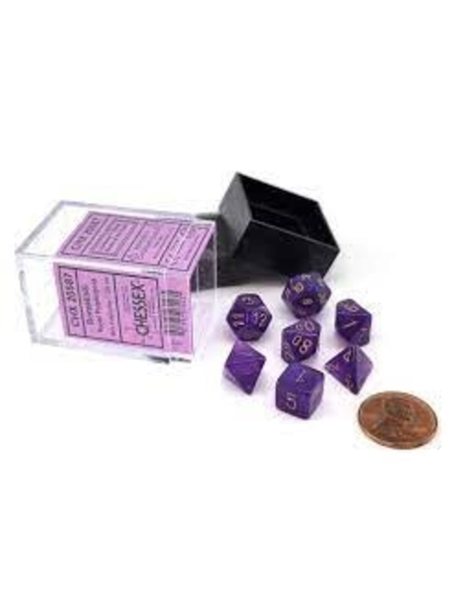 Chessex Borealis Royal Purple/gold Mini-Poly 7 Dice Set
