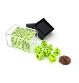 Chessex Vortex Bright Green/black Mini-Poly 7 Dice Set