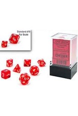 Chessex Translucent Red/white Mini-Poly 7 Dice Set