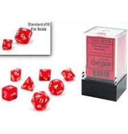 Chessex Translucent Red/white Mini-Poly 7 Dice Set