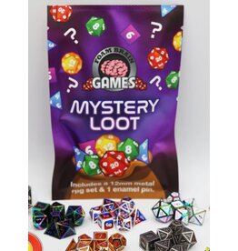 Foam Brain Games Epic Mystery Loot: Mini Metal Poly 7 Dice Set + Enamel Pin