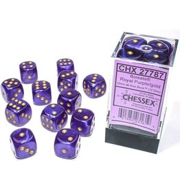 Chessex Royal Purple w/gold 16mm Borealis Luminary Dice Set