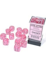 Chessex Pink w/silver 16mm Borealis Luminary Dice Set