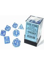Chessex Sky Blue w/white Borealis Luminary Poly 7 Dice Set