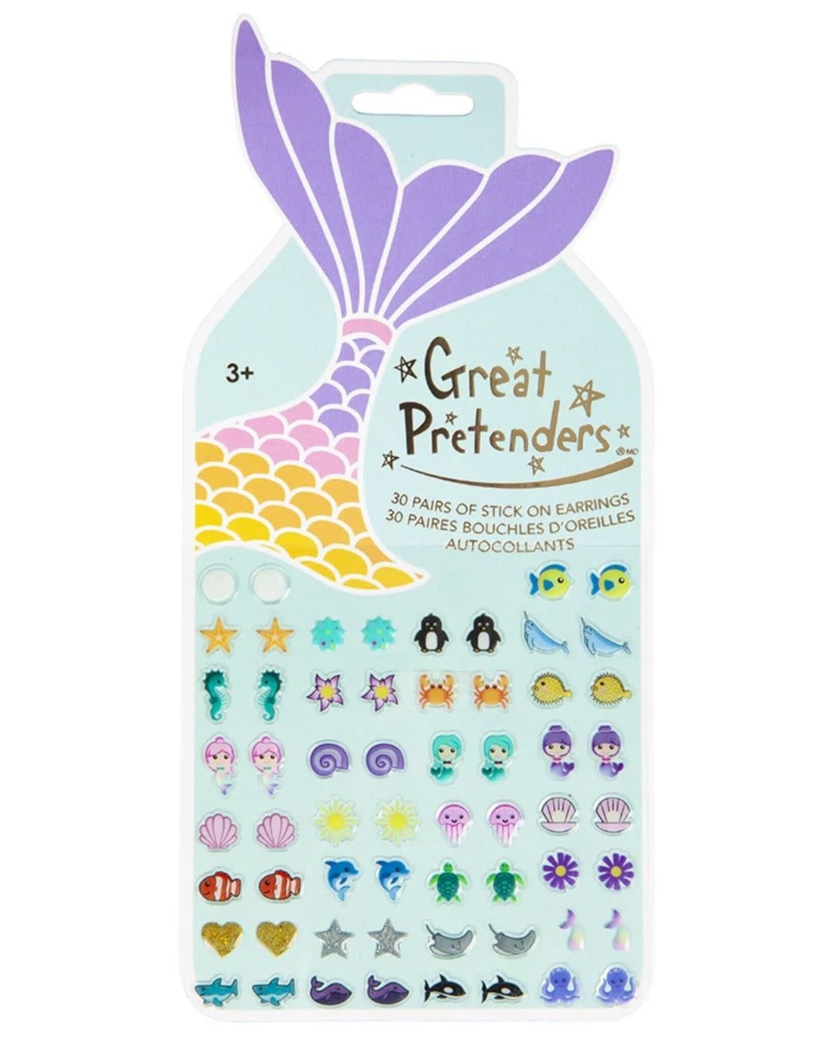 Great Pretenders Mermaid Sticker Earrings, 30 Pairs