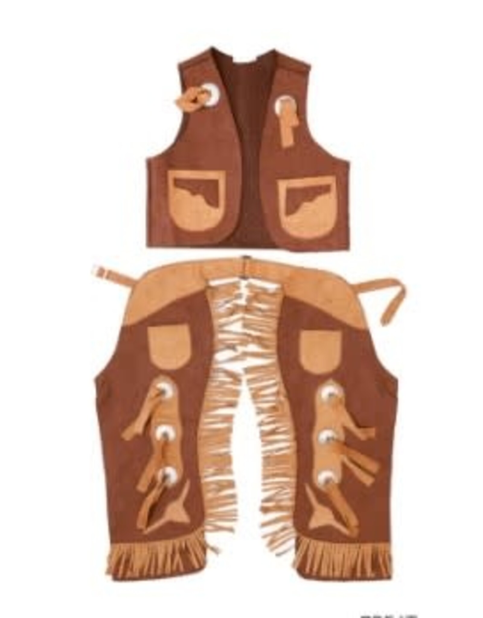 Great Pretenders Cowboy Vest and Chaps, Brown, Size 5-6