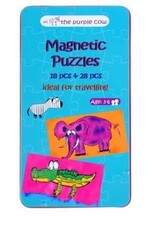 The Purple Cow Magnetic Puzzles Travel Game