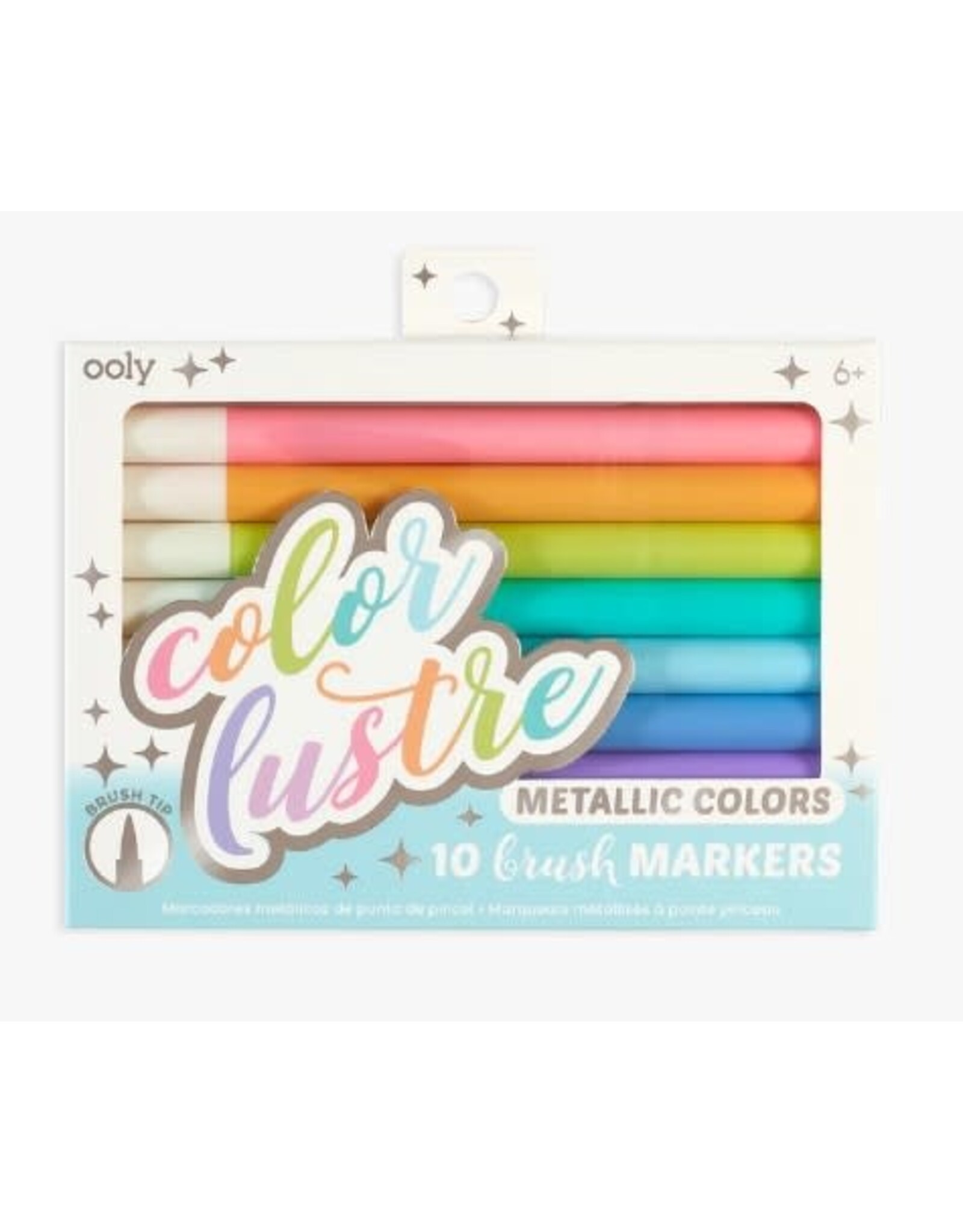 ooly Color Lustre Metallic Brush Markers - 10 pc