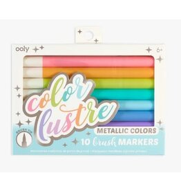 ooly Color Lustre Metallic Brush Markers - 10 pc