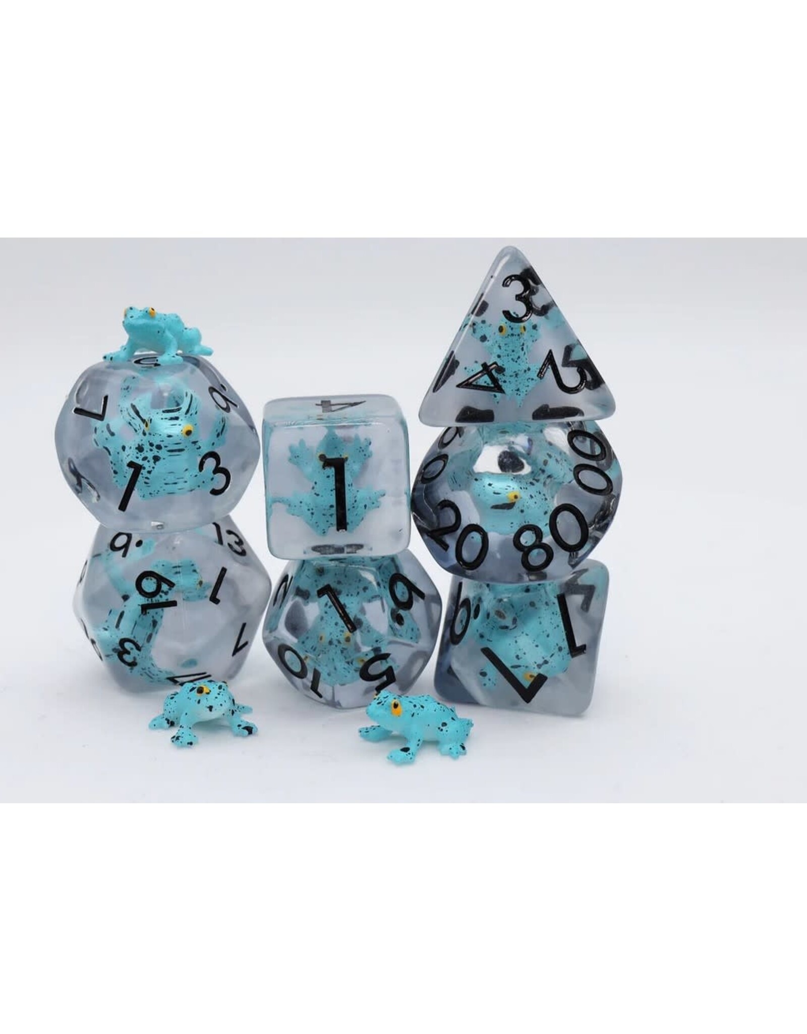 Foam Brain Games Blue Poison Frog Poly 7 Dice Set