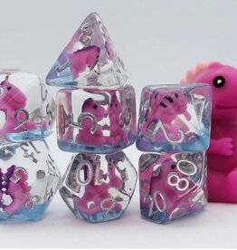 Foam Brain Games Pink T-Rex Poly 7 Dice Set