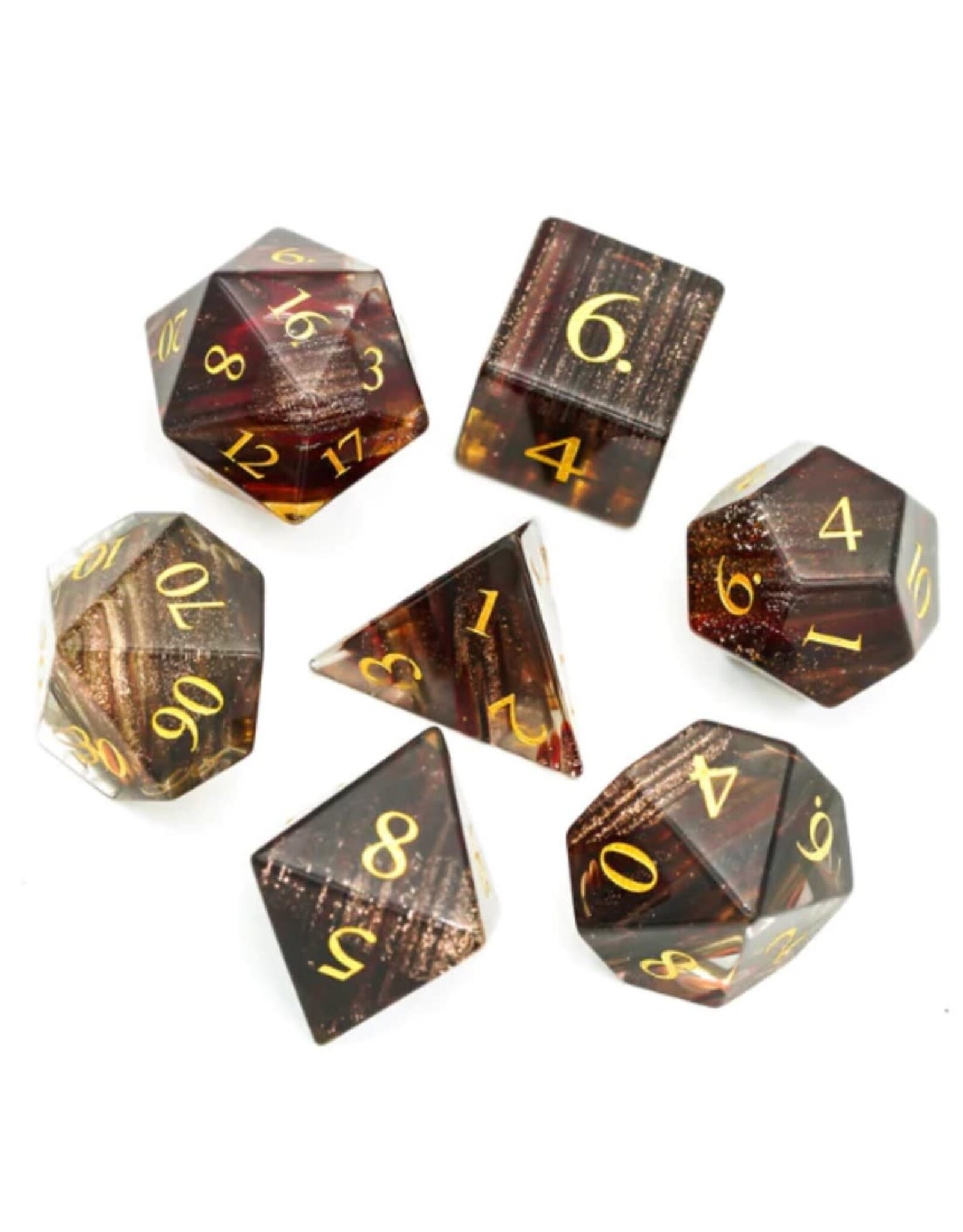 Foam Brain Games Blonde Hair Glass Poly 7 Gemstone Dice Set