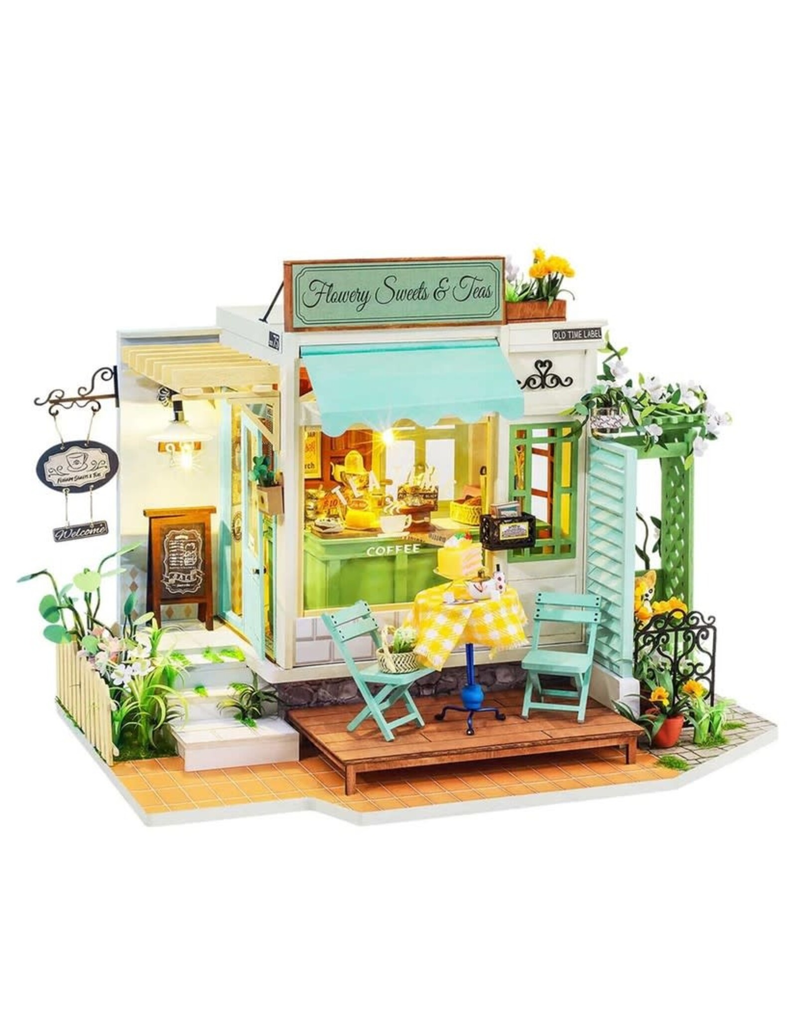 Hands Craft US Inc DIY Miniature Store Kit : Flowery Sweets & Teas