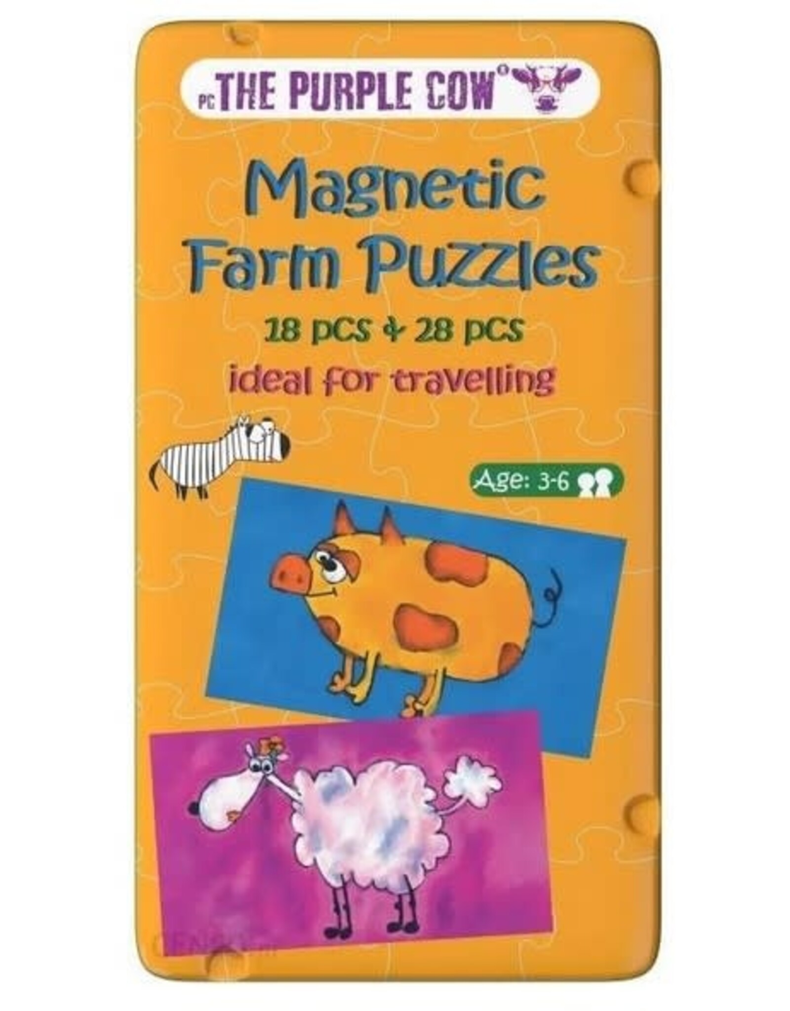 The Purple Cow Magnetic Farm Puzzles Travel Game