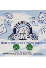 Foam Brain Games D20 Stud Earrings Green