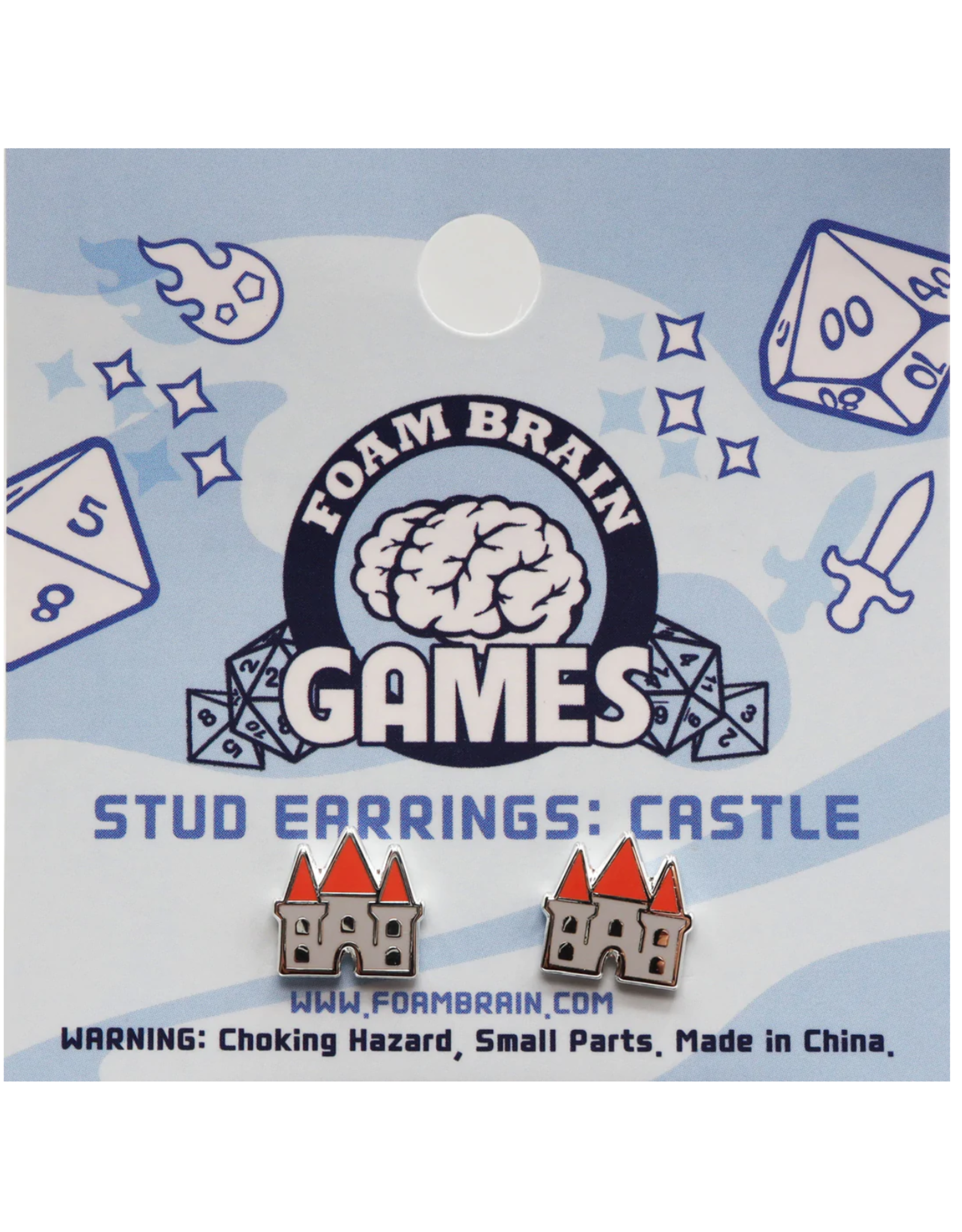 Foam Brain Games Castle Stud Earrings