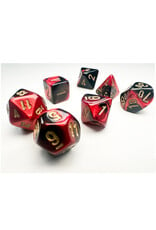 Chessex Mini Gemini Black Red with Gold poly 7 dice set