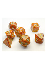 Chessex Mini Glitter Gold with Silver poly 7 dice set