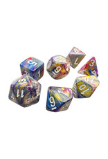Chessex Mini Festive Carousel with White poly 7 dice set
