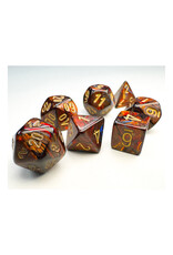Chessex Mini Scarab Blue Blood with Gold poly 7 dice set