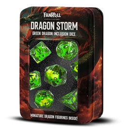 Fanroll Dragon Storm: Green Dragon Inclusion Poly 7 Dice Set