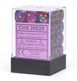 Chessex Blue-Purple/gold Gemini 12mm