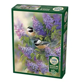 Cobble Hill Chickadees and Lilacs 1000 Piece Puzzle